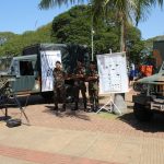 O 17º RC MEC realizou a Exposição de Material de Emprego Militar na Praça Cel. Valêncio de Brum em Amambai