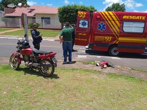 Após acidente, Motociclista é socorrido por Bombeiros em Amambai