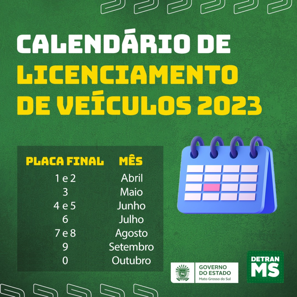 Maio é mês do licenciamento das placas final 3; confira o calendário do ano