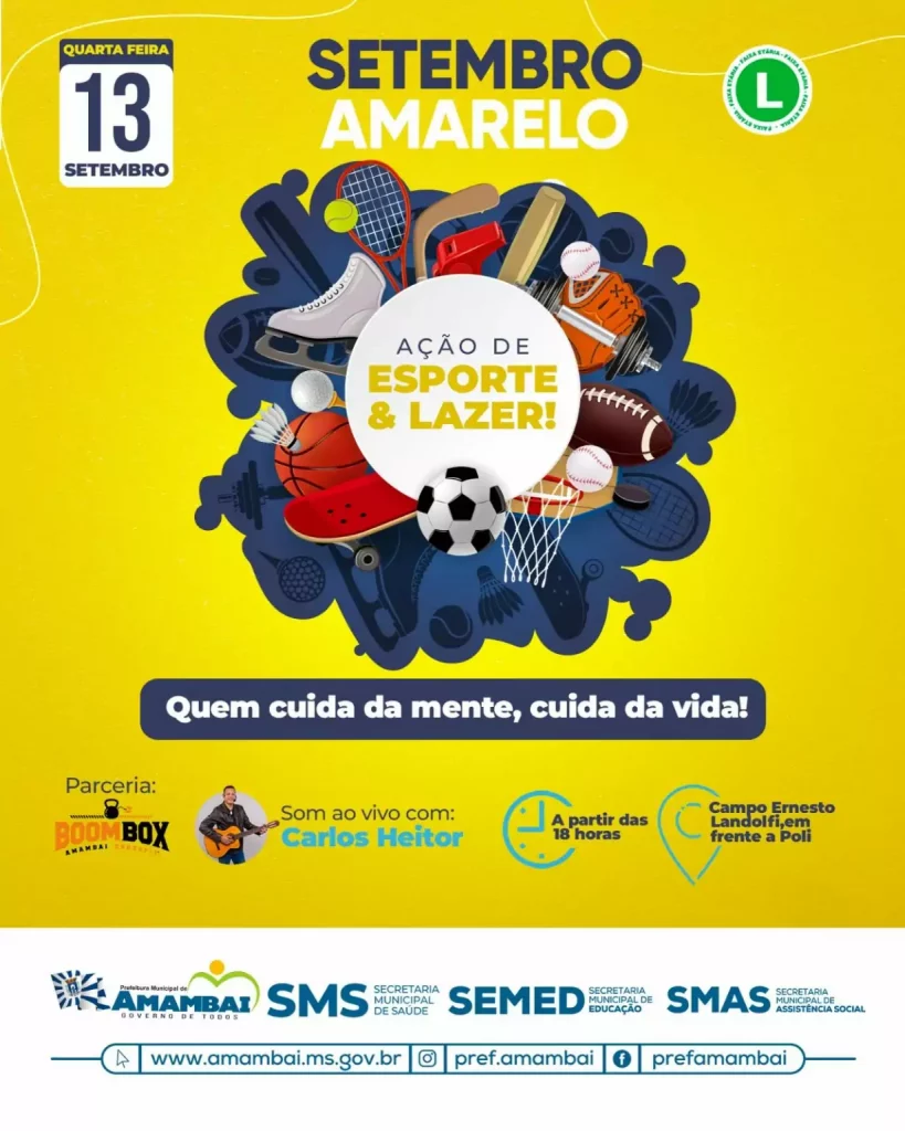 Oferecendo esporte e lazer, Prefeitura de Amambai realiza ação do Setembro Amarelo para servidores municipais