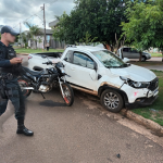 Colisão entre carro e duas motos deixa quatro feridos em Amambai