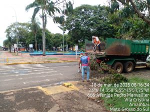 Prefeitura de Amambai intensifica ações para reparar estragos causados pela forte chuva de segunda-feira (17)