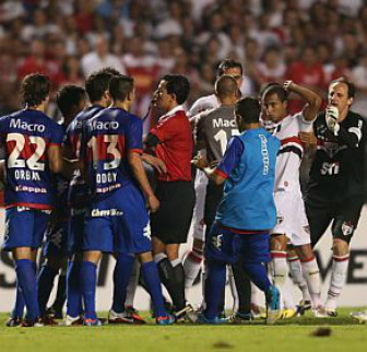 Alex Silva/EstadãoConfusão marcou o título tricolor na Sul-Americana