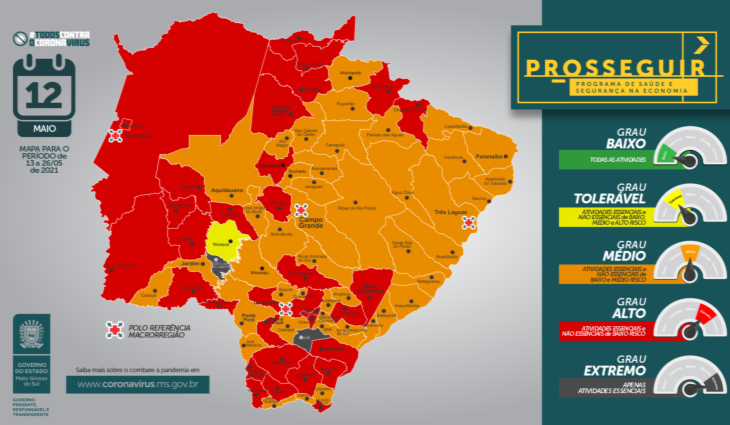 Mapa Prosseguir 12 de maio / Foto: Divulgação