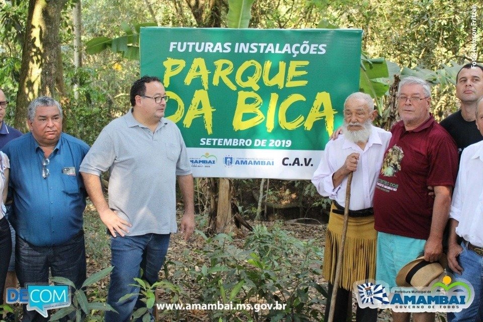 Lançamento da pedra fundamental do Parque da Bica ocorrido em 2019 / Foto: Arquivo/Prefeitura de Amambai