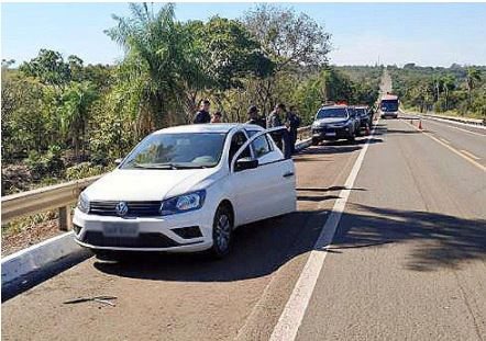 Carro foi interceptado na BR-262, em Terenos - Foto: Divulgação