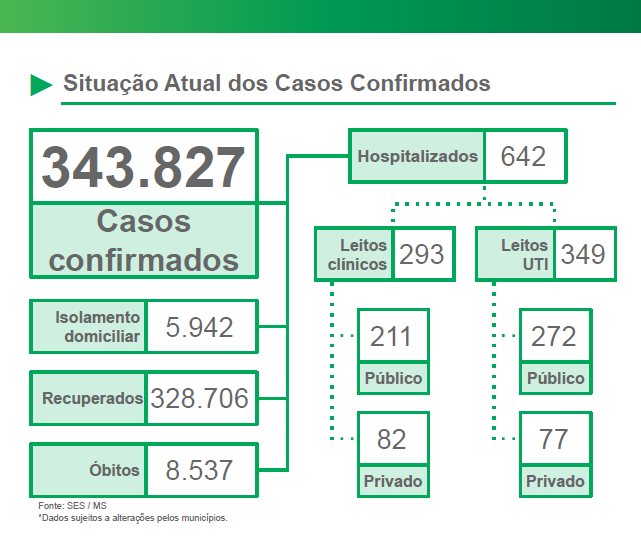 Situação atual dos casos / Foto: SES