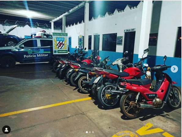 9 motocicletas foram recolhidas ao pátio do Detran / Foto: 3ª CIPM