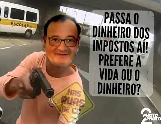 Montagem que resultou o boletim de ocorrência do prefeito contra a empresária / Foto: Reprodução