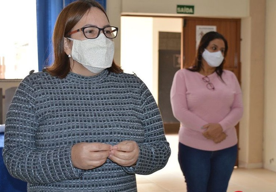 Professoras Erli Fernandes e Nídia Peixer; respectivamente, presidente e vice-presidente do Simted de Amambai / Foto: Patrícia Dapper - Amambai Notícias