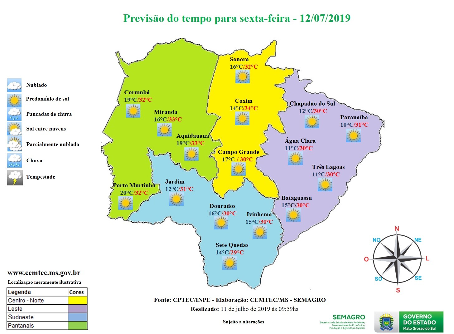 Massa de ar seco atinge parte de MS e deixa em alerta para risco de queimadas