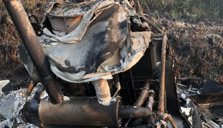 A queda do helicóptero ocorreu em uma fazenda no município de  Iguatemi / Foto; Divulgação