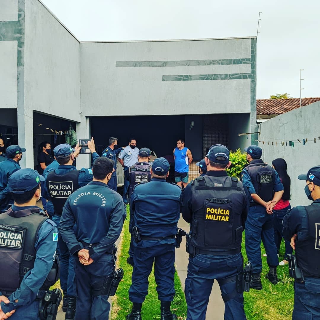 Sargento Geraldo foi escoltado até em casa pelo seu comandante, pares e subordinados como forma de homenagem / Foto: 3ª CIPM 