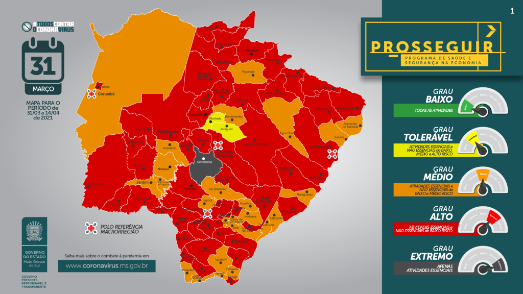 Mapa Prosseguir para o período de 31/03 a 14/04 / Foto: Divulgação