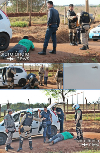 Policial civil tenta furar bloqueio da PRF e é preso pela PM com contrabando