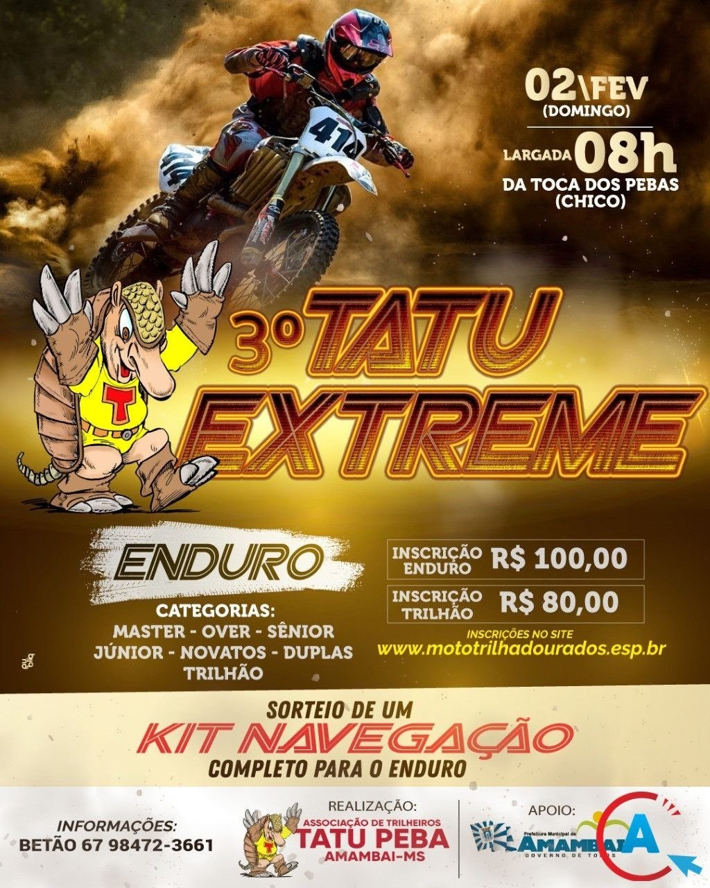 Estadual de Enduro neste domingo em Amambai