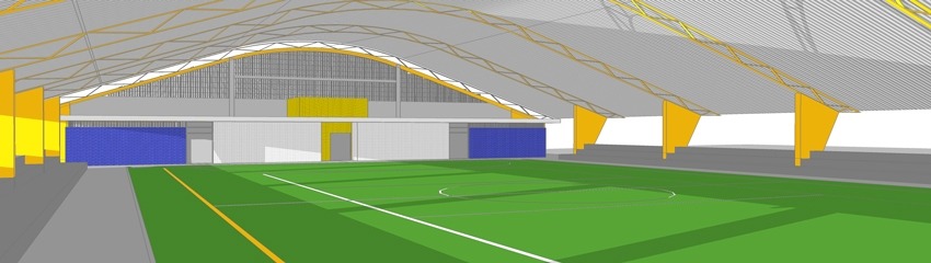 O presente projeto destina-se à construção de Quadra Coberta com Vestiário, a ser implantada nas diversas regiões do Brasil / Ilustração: Ministério da Educação